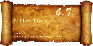Gilicz Timur névjegykártya